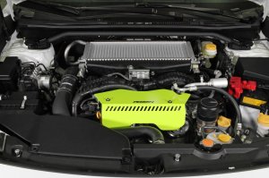 Subaru WRX Pulley Cover - Perrin Performance - TALL - For Use w/o PERRIN AOS - Neon Yellow - `22-`25 Subaru WRX Pulley Cover - Perrin Performance - TALL - For Use w/o PERRIN AOS - Neon Yellow - `22-`25